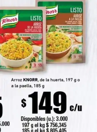 Cooperativa Obrera Knorr Arroz, de la huerta 197g o a la paella 185g oferta