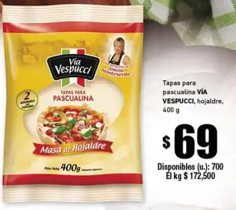 Cooperativa Obrera Vía Vespucci Tapas para pascualina, hojaldre, 400g oferta