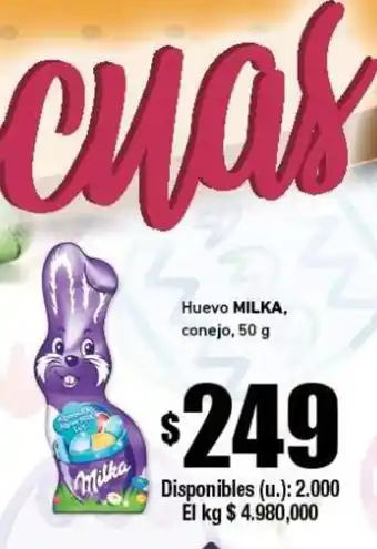 Cooperativa Obrera Milka Huevo conejo 50g oferta