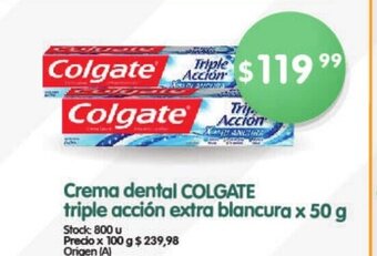 Supermercados Buenos Días Crema Dental Colgate Triple Acción Extra Blancura x 50g oferta