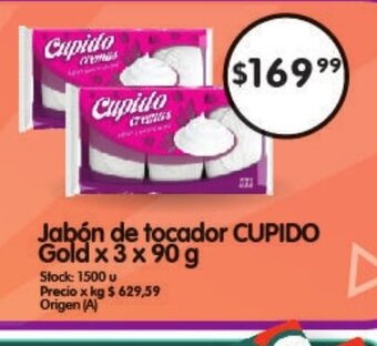 Supermercados Buenos Días Jabón de Tocador Cupido Gold x 3 x 90g oferta