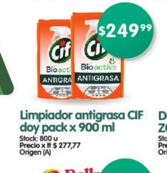 Supermercados Buenos Días Limpiador Antigrasa CIF Doy Pack x 900 ml oferta