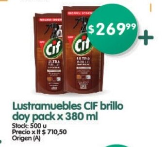 Supermercados Buenos Días Lustramuebles Cif Brillo Doy Pack x 380ml oferta