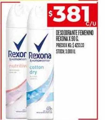 Supermercados DIA Desodorante femenino rexona oferta