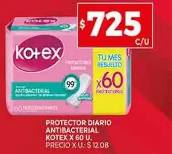 Supermercados DIA Protector diario antibacterial kotex oferta