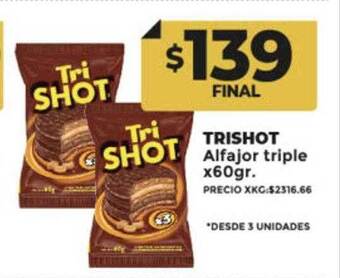 Supermayorista Vital Trishot alfajor triple oferta