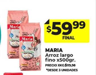 Supermayorista Vital Maria arroz largo fino oferta
