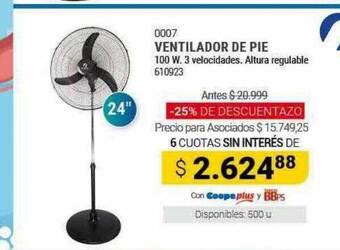 Cooperativa Obrera Ventilador de pie oferta