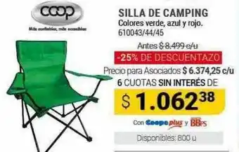 Cooperativa Obrera Silla de camping oferta