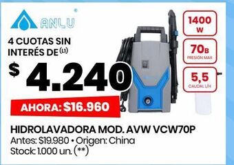 Changomas Hidrolavadora mod. avw vcw70p oferta