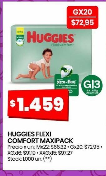 Changomas Huggies flexi comfort maxipack oferta