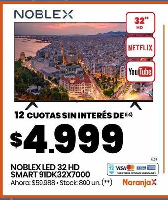 Changomas Noblex led 32 hd smart 91dk32x7000 oferta