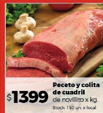 Disco Peceto y colita de cuadril de novillito x kg oferta