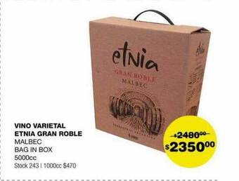 Atomo Conviene Vino varietal etnia gran roble oferta