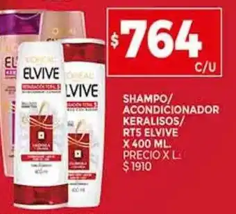 Supermercados DIA Shampoo o acondicionador keralisos rt5 elvive oferta