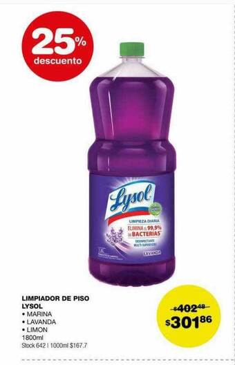 Atomo Conviene Limpiador de piso lysol oferta