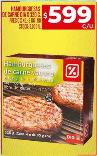 Supermercados DIA Hamburguesas de carne dia oferta