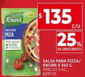 Supermercados DIA Salsa para pizza knorr oferta