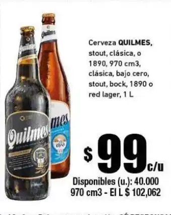 Cooperativa Obrera Quilmes Cerveza 1L oferta