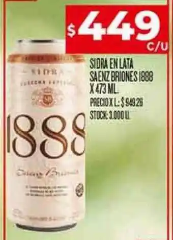 Supermercados DIA Sidra en lata saenz briones 1888 oferta