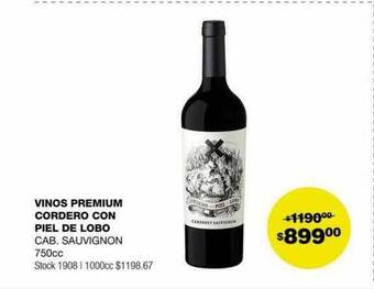 Vinos premium cordero con piel de lobo