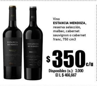 Cooperativa Obrera Estancia Mendoza, Vino oferta