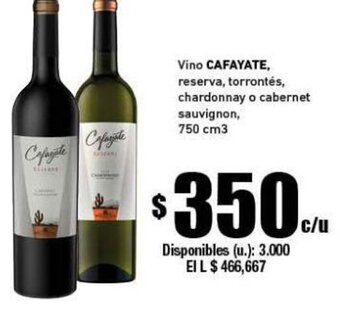 Cooperativa Obrera Cafayate Vino 750 cm3 oferta