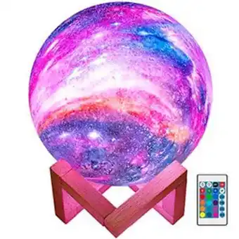 Frávega Lámpara velador galaxia efecto 3d luz led mágica con control remoto hasta 16 colores oferta