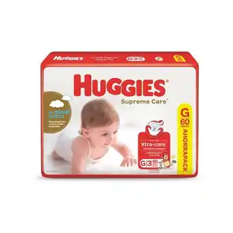 Carrefour Pañales huggies talle g pack ahorro supreme care x 60 uni oferta