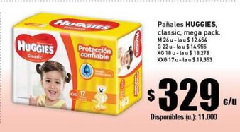 Cooperativa Obrera Huggies Pañales classic, mega pack oferta