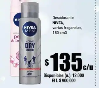 Cooperativa Obrera Nivea Desodorante, varias fragancias 150 cm3 oferta