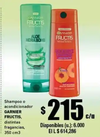 Garnier Fructis Shampoo o acondicionador distintas fragancias 350cm3