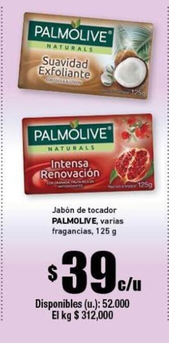 Cooperativa Obrera Palmolive Jabón de tocador varias fragancias 125g oferta