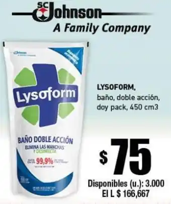 Cooperativa Obrera Lysoform, baño, doble acción doy pack 450 cm3 oferta