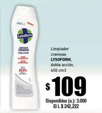 Cooperativa Obrera Lysoform Limpiador cremoso doble acción 450cm oferta