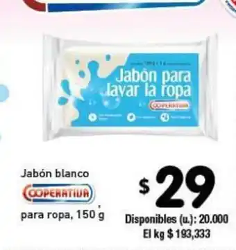 Cooperativa Obrera Jabón blanco para ropa, 150g oferta