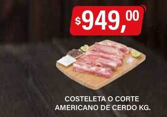 Supermercados Damesco Costeleta o corte americano de cerdo kg oferta