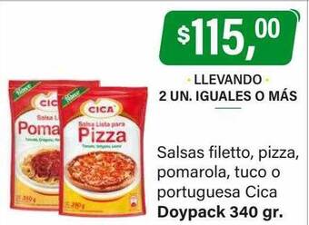 Supermercados Damesco Salsas filetto pizza pomarola tuco o portuguesa cica oferta