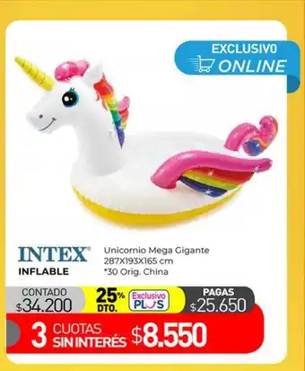 La Anonima Intex inflable unicornio mega gigante 287x193x165cm oferta