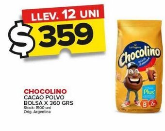 Carrefour Maxi Cacao en polvo chocolino 360g oferta