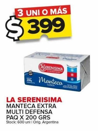 Carrefour Maxi Manteca la serenísima multivit defensa x 200g oferta