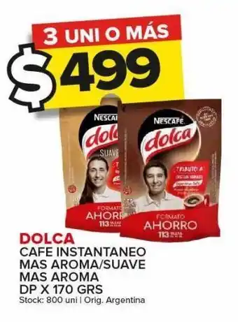 Carrefour Maxi Café instantaneo dolca mas aroma/suave mas aroma x 170g oferta