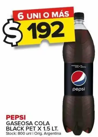 Carrefour Maxi Gaseosa pepsi black x 1,5l oferta
