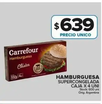 Carrefour Maxi Hamburguesa supercongelada caja x 4 uni oferta