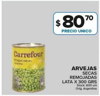 Carrefour Maxi Arvejas secas remojadas carrefour lata 300g oferta