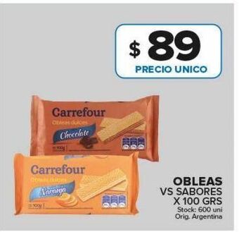 Carrefour Maxi Obleas vs sabores x 100g oferta