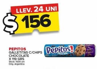 Carrefour Maxi Galletas pepitos c/chips chocolate x 119g oferta