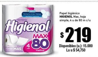 Cooperativa Obrera Higienol Papel higienico oferta