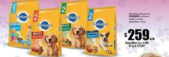 Cooperativa Obrera Pedigree, Alimento para perros cachorro, adulto o razas pequeñas, 1.5kg oferta