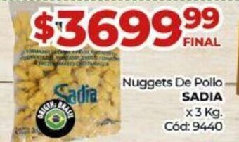 Diarco Nuggets de Pollo Sadia x 3 kg. oferta